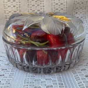 Glass Poinsettia Candy Box